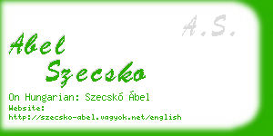 abel szecsko business card
