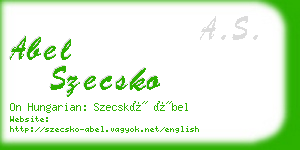 abel szecsko business card